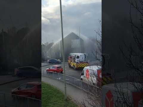 Fire services in south shields fight a blaze roof fire #shorts