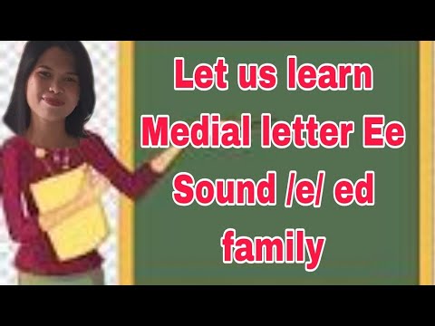 Medial Letter Ee/ed Family/Reading Consonant Vowel Consonant/CVC