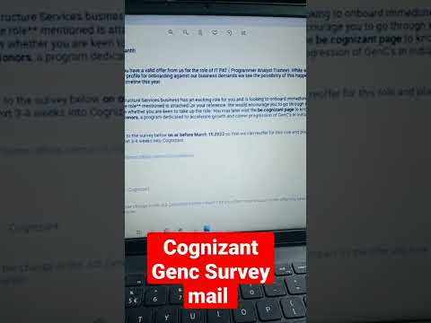 Cognizant Genc Survey mail