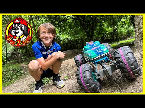 RC Monster Trucks 🚴‍♂️ Dirt Bike Park JUMP COURSE (XL MEGA-WREX, Grave Digger Trax, Megalodon Storm)