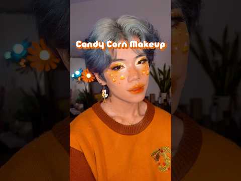 it’s NOT a filter! candy corn makeup tutorial #shorts