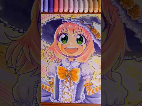 Anya Forger | anime fanart Copic alcohol marker coloring process #animeart #spyxfamily #art #shorts