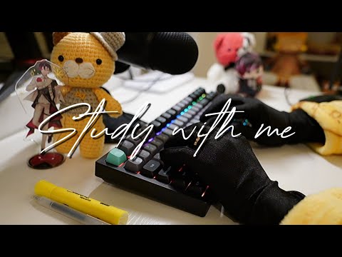 real time study with me 🐈   | mechanical raindrop keyboard typing asmr