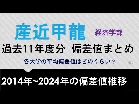 【産近甲龍】2014年～2024年までの経済学部の偏差値推移　各大学の平均偏差値は？