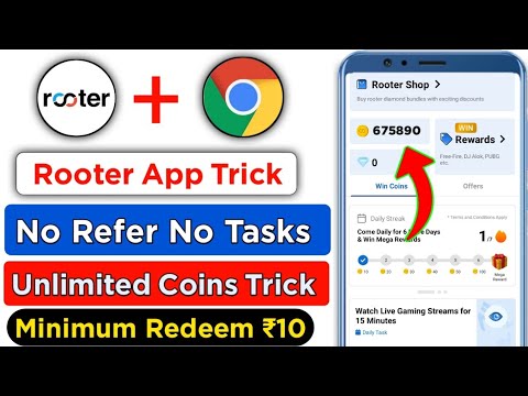 Rooter App Unlimited Coin Add Trick । Rooter App Se Coin Kaise Kamaye । Rooter App Trick