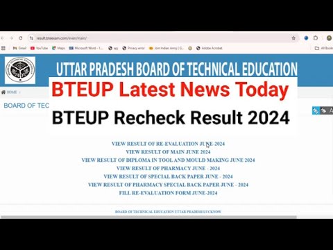 BTEUP Recheck Result 2024 out | BTE latest news @dkvpharmaguidance