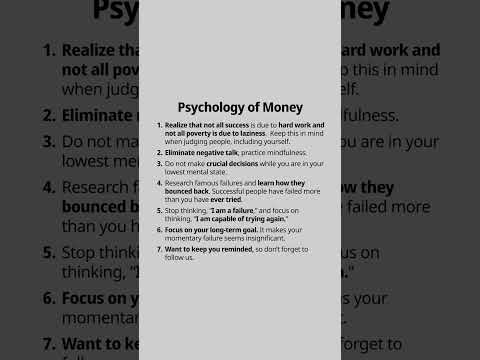 Psychology of money #Psychology #mindset