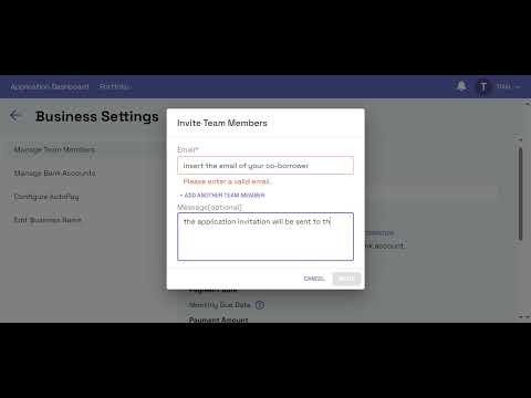 Invite a co-borrower to the business loan application - tutorial
