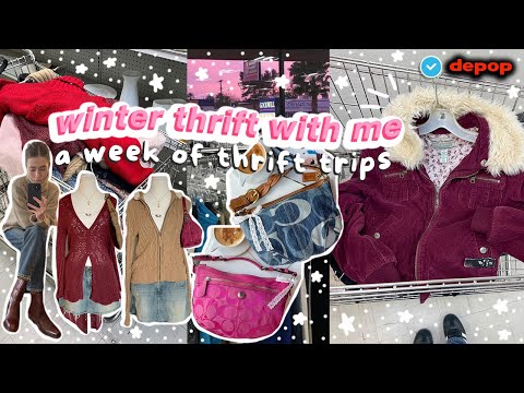 WINTER THRIFT WITH ME | a full week of thrift trips 🧸🎀❄️🍒☕️ | depop seller