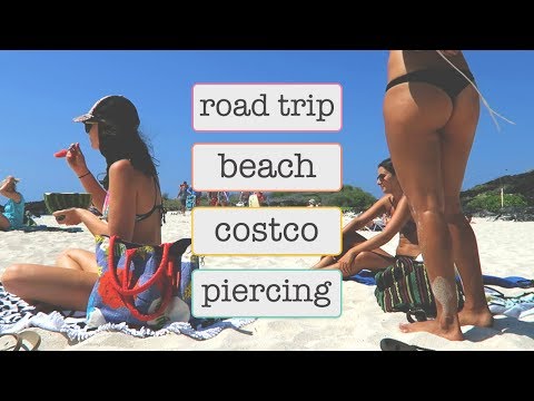 GETTING PIERCED // ROAD TRIP VLOG \\ BEACH // WHAT WE ATE