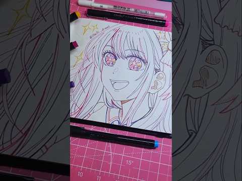 INKTOBER drawing: Ai Hoshino - Oshi No Ko | anime fanart process #animeart #art #shorts #oshinoko