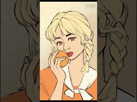 Orange Tiny Braids | Anime Portrait Speedpaint #shorts #art