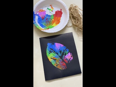 PULL STRING ART WITH ACRYLIC PAINT 🎨 #stringart #youtubeshorts