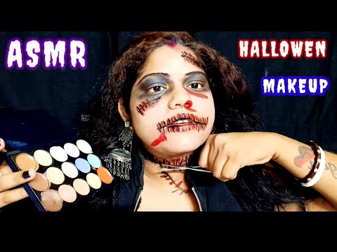 💫 ASMR~ Doing My Face USA Halloween Party Makeup (Layer sounds) @asmrsangi7044  🎨🖌️🌹