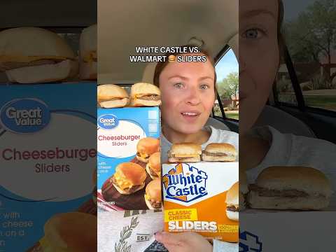 White Castle vs. Walmart Brand Cheeseburger Sliders 🍔🩵| Food Review #whitecastle #burger #fastfood