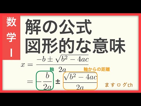 【数学1】解の公式 図形的な意味