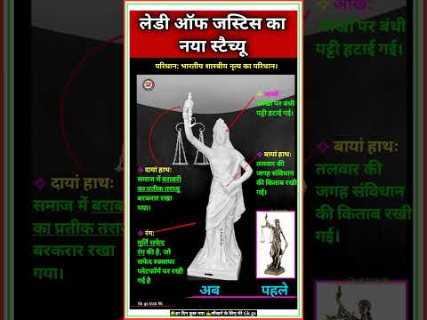 New Statue Of Justice || न्याय की देवी की आंखों से पट्टी उतरी, हाथ में थामा संविधान #shorts #justice