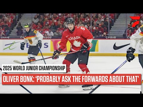 Canada Defenseman Oliver Bonk Says To Ask The Forwards About 5-on-5 Scoring Troubles At The WJC