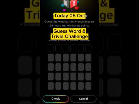 Today 5 Oct Blove DApp Guess Word Trivia Challenge