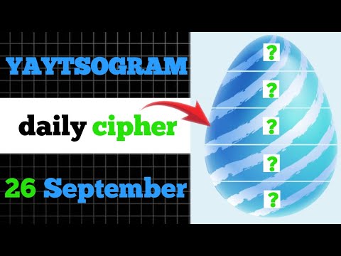 YAYTSOGRAM Daily Cipher Code 26 September | yaytsogram cipher | yaytsogram code | yaytsogram cipher