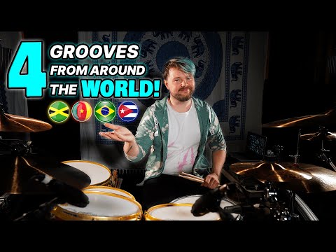 4 DRUM GROOVES From Different Parts of The WORLD! | DRUM LESSON - That Swedish Drummer