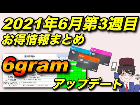 2021年6月第3週目お得情報まとめ　6gram アップデートが話題の1週間（キャッシュレス／スマホ決済／お得）