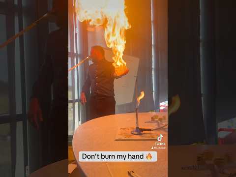 Teacher sets hand on fire 🔥 #science #teacher #chemistry #project #school #fire #methanebubbles