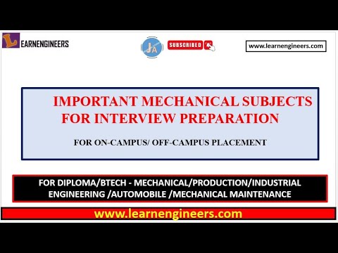 IMPORTANT MECHANICAL SUBJECTS FOR TECHNICAL INTERVIEW PREPARATION || PLACEMENT || JOB ||