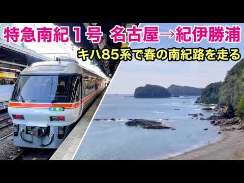 【車窓】南紀１号 名古屋→紀伊勝浦 春•左斜 紀勢本線 キハ85系で桜と海を見る  See Japan by train “Ltd. Exp. NANKI for Kii-Katsuura