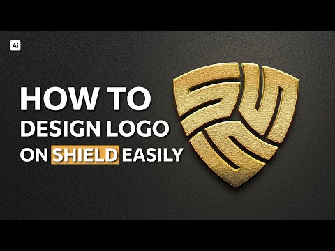 How To Design Monogram Logo On Shield | Adobe Illustrator Tutorial