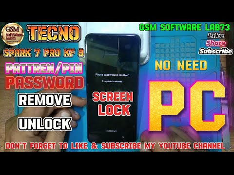 Tecno 7 Pro Hard Reset|Spark 7 Pro (KF8) All type Lock Unlock without PC