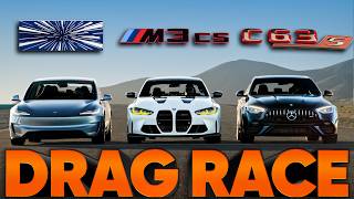 New Tesla Model 3 Performance v BMW M3 CS v AMG C63 S E Perf — Cammisa Ultimate Drag Race Replay