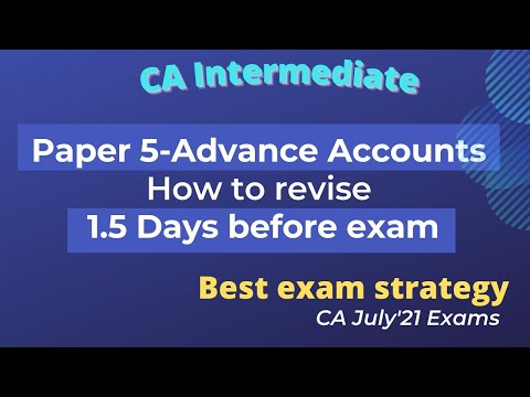 ADVANCE ACCOUNTS - How to prepare 1.5 DAYS before exams (in ENGLISH)