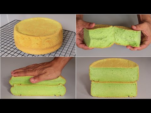 Resepi Kek Span Pandan [Pandan Sponge Cake] Resepi Kek Budget / Kek Span Sukatan Cawan Paling Simple