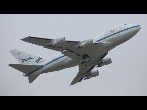 NASA Boeing 747SP-21 N747NA departing Moffett Field (LAST VISIT)