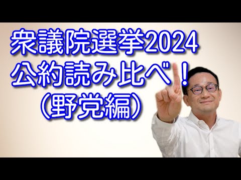 衆議院選挙2024 公約読み比べ！（野党編）