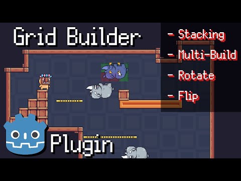 Press-Drag to Build, Object Stacking, Rotate, and Flip Gameplay with Grid Builder Plugin in Godot 4