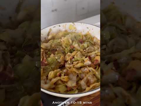 Southern Smothered Cabbage - full recipe video also available #shorts #smotheredcabbage