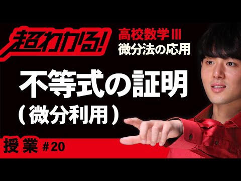 不等式の証明（微分利用）【高校数学】微分法の応用＃２０