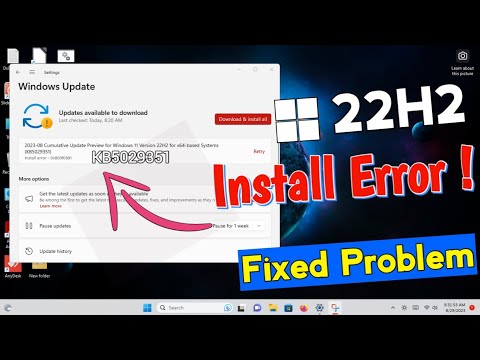 Windows 11 22h2 Install Failed | Fixed Problem | Cumulative Update Kb5029351 Error