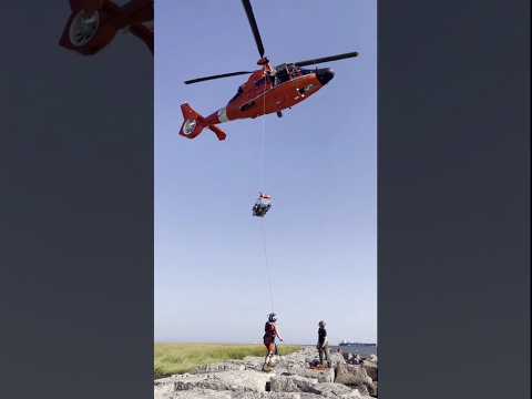 US Coast Guard Emergency Evacuation of 36-Year-Old Man at Galveston Pier