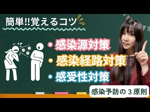 【衛生管理】感染予防の３原則！！（感染源、感染経路、非感染者の感受性）対策の覚え方