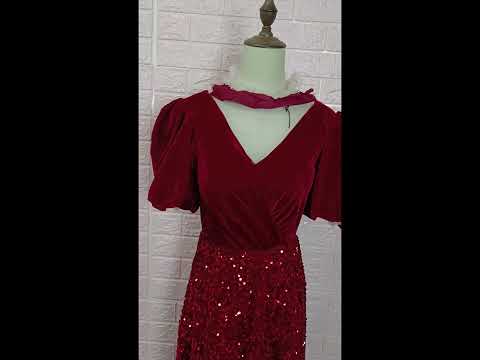 Women Sequins Midi Dinner Dress