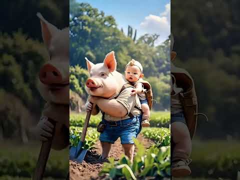 Piggy carries the baby on her back to plant vegetables, it’s so awesome! The naughty second senior