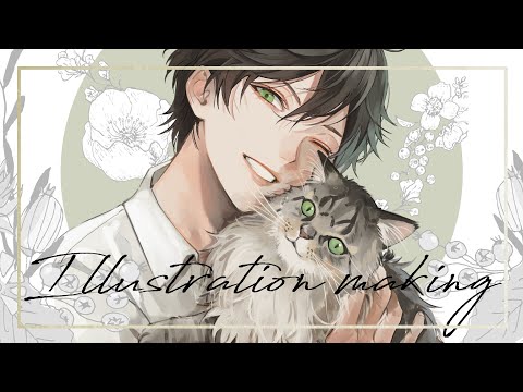 線画無し厚塗り - Illustration making イラストメイキング