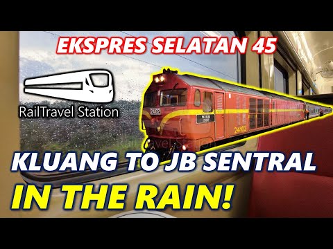 RAINY TRAIN JOURNEY FROM KLUANG TO JB SENTRAL! ⛈️🇲🇾🚆 KTM Ekspres Selatan 45dn Kluang→JB Sentral