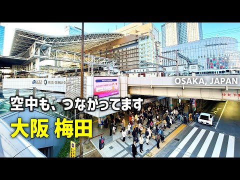 梅田の巨大歩道橋 | タイガース優勝に沸く阪神梅田本店からJR大阪駅へ