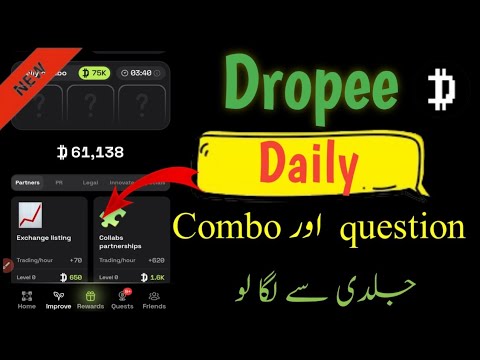 Dropee Daily Combo Today 18 & 19 November | Dropper Daily Combo Today | Dropped Daily Combo Today