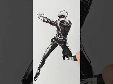 Speed drawing StickMan Go/Jo 😳 #shorts #anime #drawing