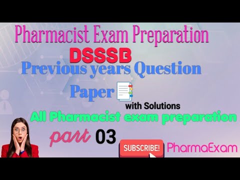 DSSSB PHARMACIST Previous Year Question2021 #pharmacistexampreparation #dsssbpharmacist #pharmacist